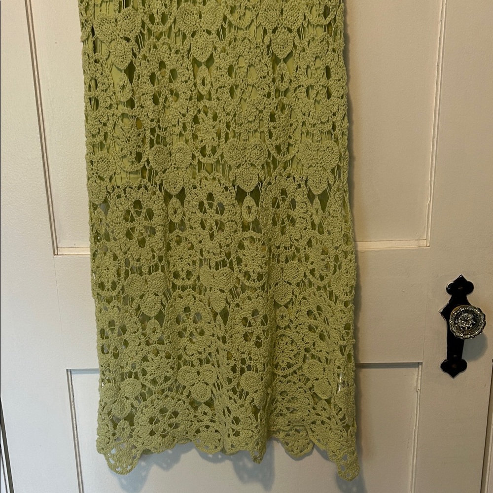 House of Harlow 1960 Light Green Crochet Maxi Dress - Picture 4 of 11